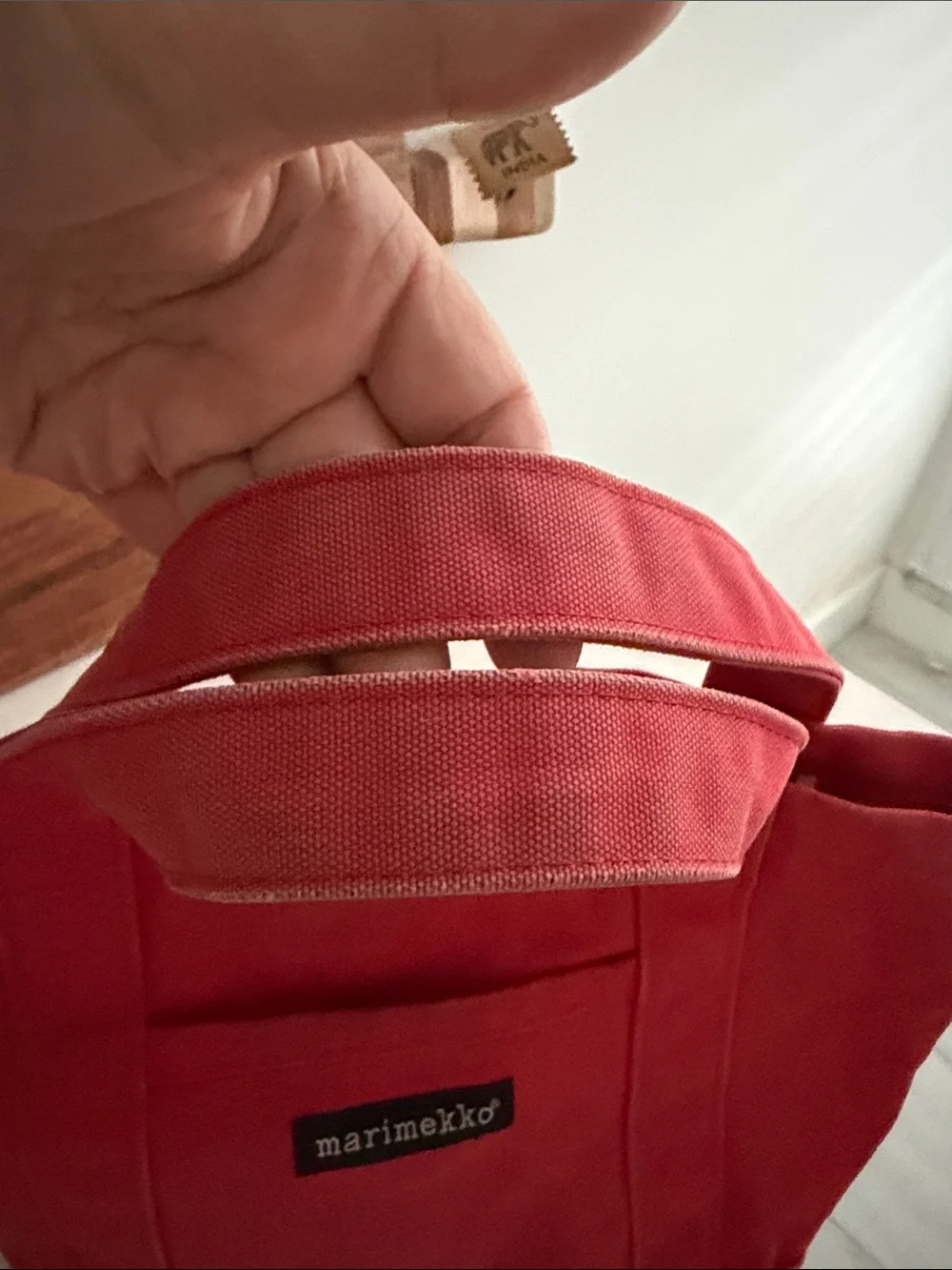 Marimekko Red Canvas Vintage Mini Tote AS IS